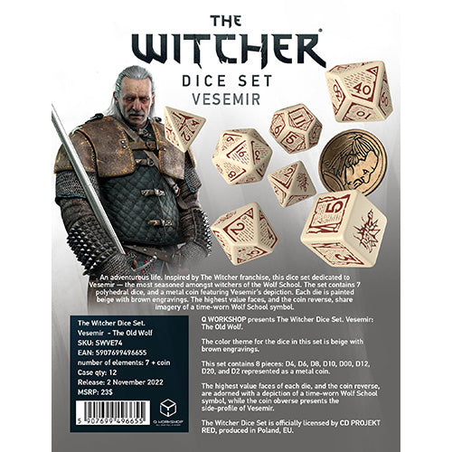 Witcher Dice Set Vesemir The Old Wolf - Pastime Sports & Games