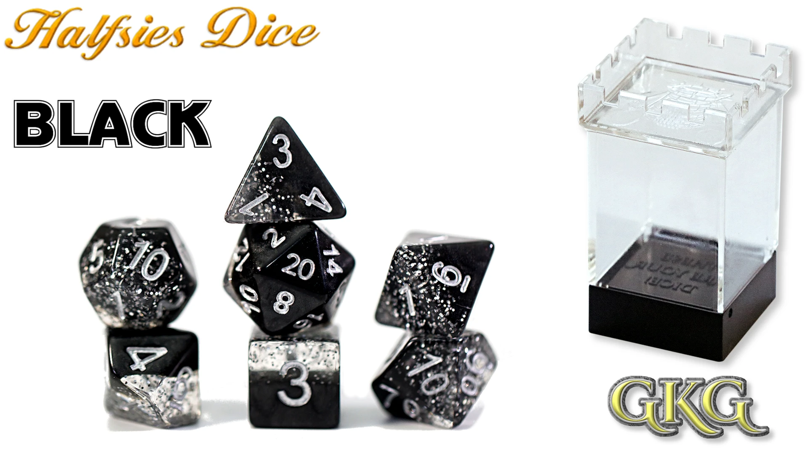 Halfsies Dice Glitter Black Edition - Pastime Sports & Games