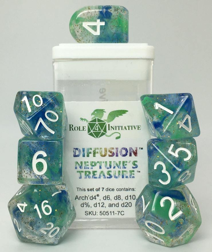 Role 4 Initiative Diffusion Neptune's Treasure Dice Set - Pastime Sports & Games