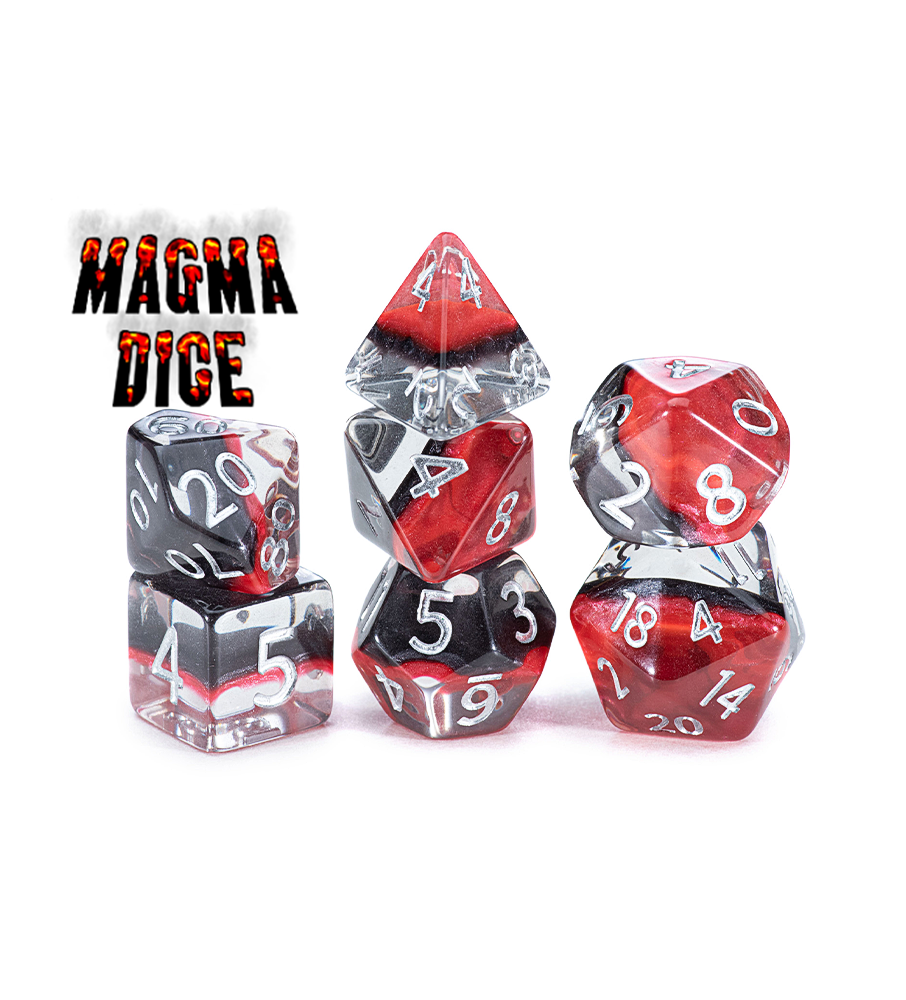 Gate Keeper Games Eclipse Dice 7pc RPG Set - Magma - Pastime Sports & Games
