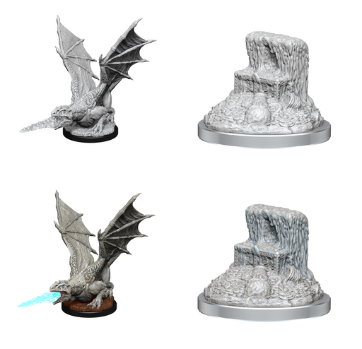 Dungeons & Dragons Nolzur’s Marvelous Miniatures White Dragons Wyrmling - Pastime Sports & Games