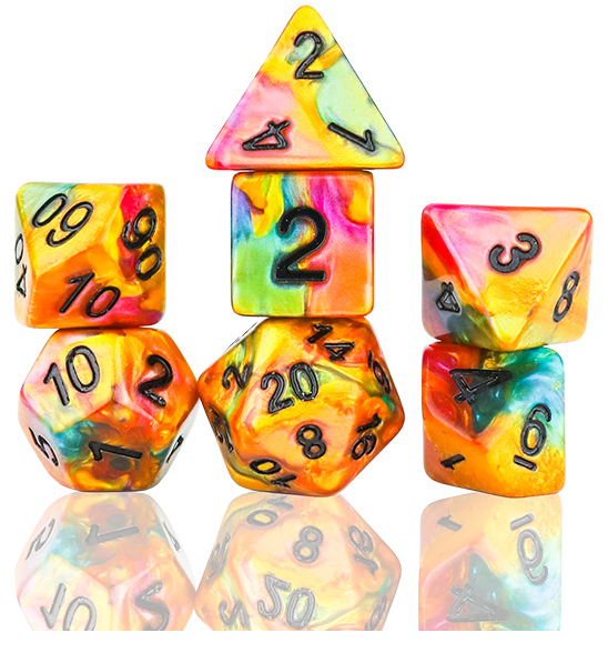 Sirius Dice Celestial Rainbow Gold Dice Set - Pastime Sports & Games