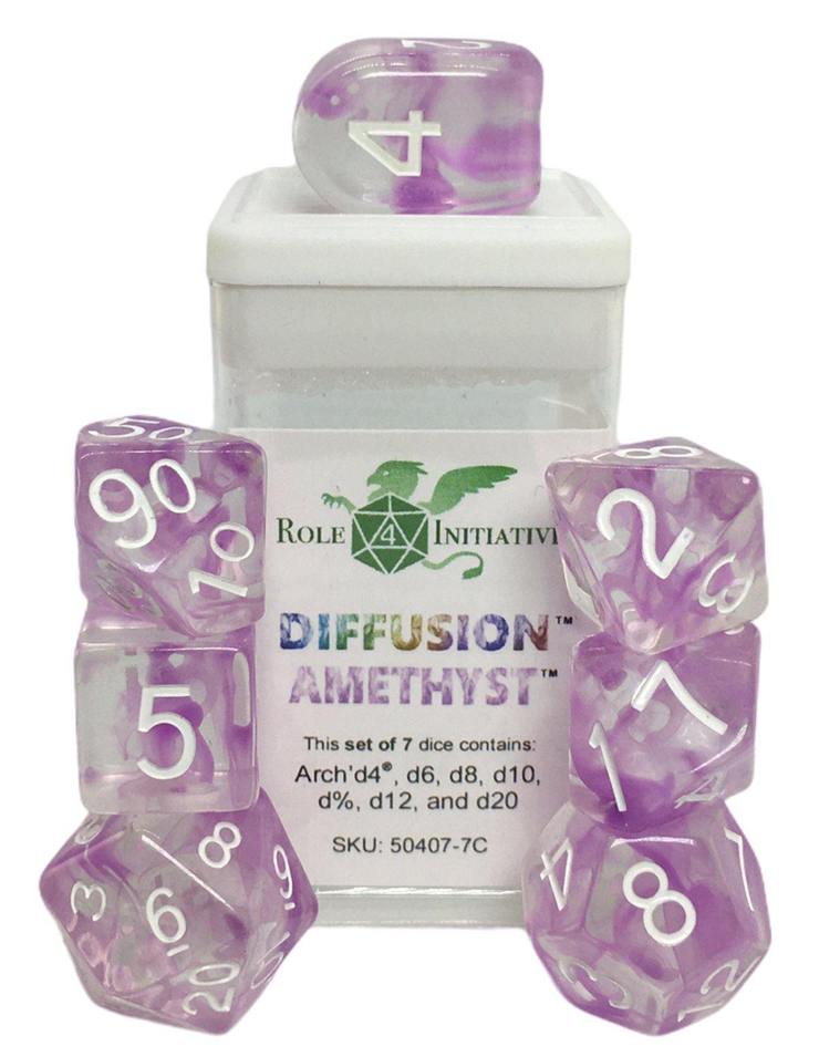 Role 4 Initiative Diffusion Amethyst Dice Set - Pastime Sports & Games