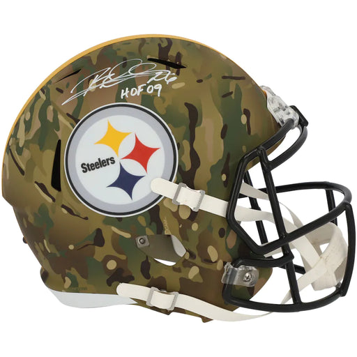 Rod Woodson Autographed Pittsburgh Steelers Camo Replica Helmet With "HOF 09" Inscription - Pastime Sports & Games