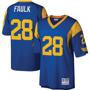 Los Angeles / St. Louis Rams Marshall Faulk Mitchell & Ness Blue Football Jersey - Pastime Sports & Games