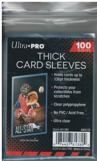 100) BCW Thick Trading Card Sleeves (1 Pack) For Thick Extra Thick