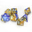Chessex 7pc RPG Dice Set Gemini Blue & Gold/White CHX26422 - Pastime Sports & Games
