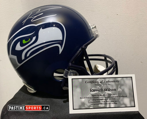 Russel Wilson Autographed Seattle Seahawks Full Size Football Helmet - Pastime Sports & Games