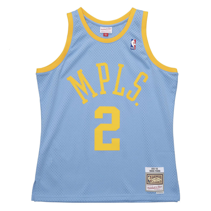Los Angeles Derek Fisher 2001-02 Mitchell & Ness Teal Basketball Jersey - Pastime Sports & Games