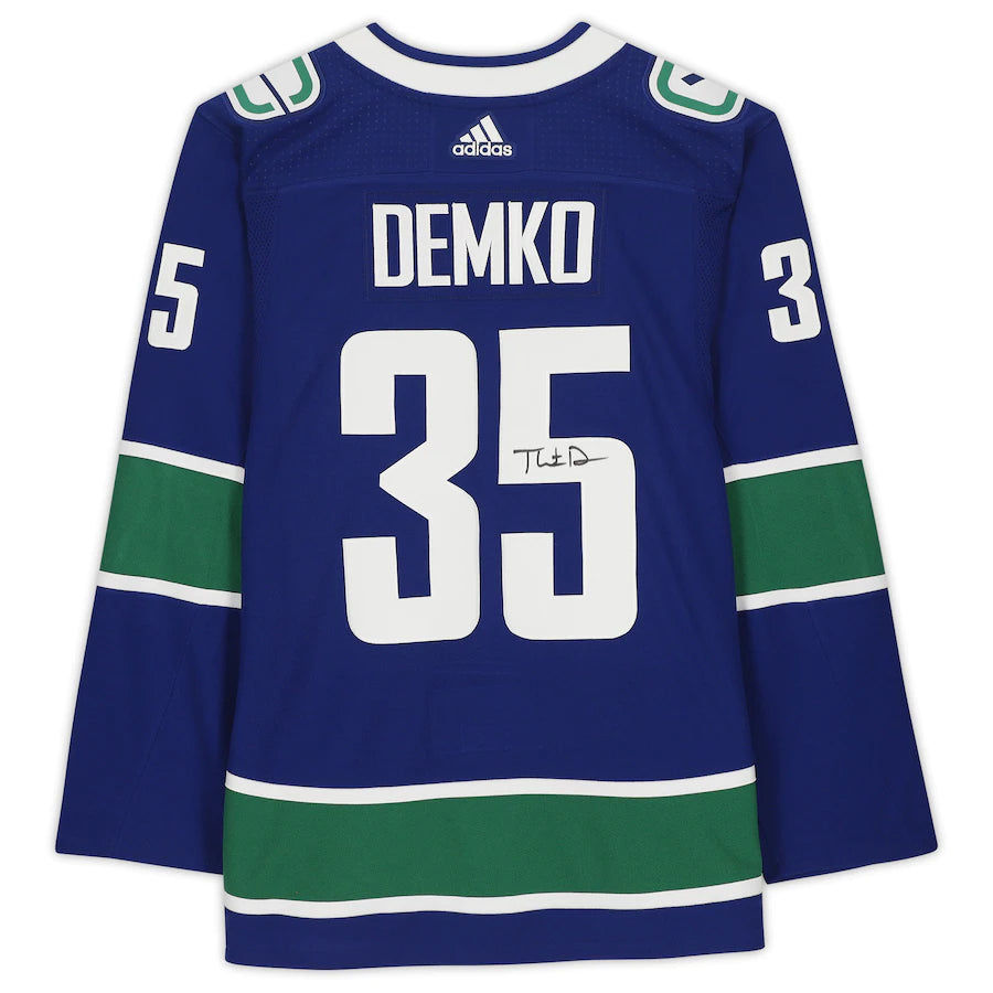 Thatcher Demko Autographed Vancouver Canucks Adidas Authentic Jersey - Pastime Sports & Games