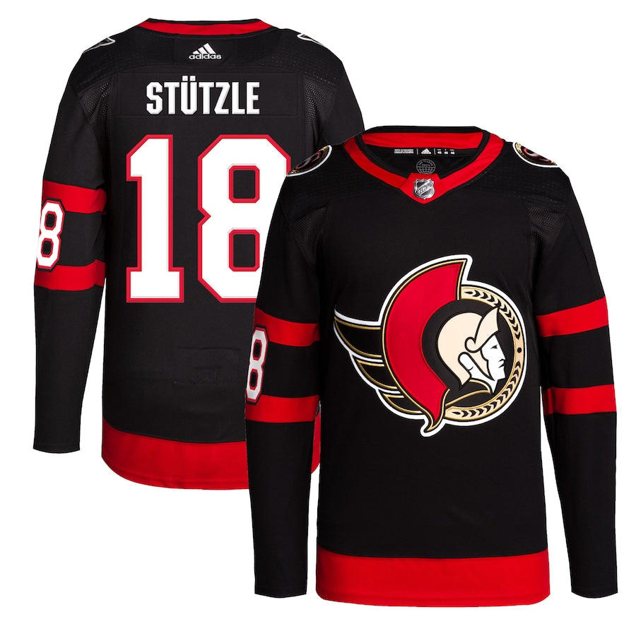 Ottawa Senators Tim Stutzle 2021/22 Adidas Home Black Jersey - Pastime Sports & Games