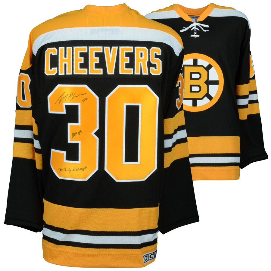 Gerry Cheevers Autographed Boston Bruins Hockey Jersey CCM - Pastime Sports & Games