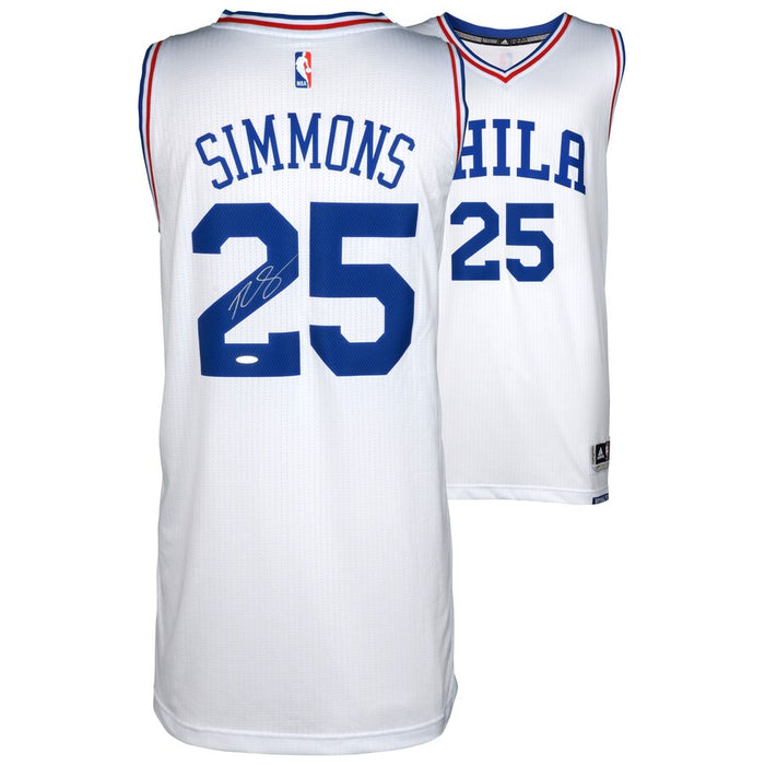 Ben Simmons Autographed Basketball Jersey (White Adidas) - Pastime Sports & Games