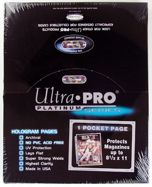 Ultra Pro Platinum Series 1 Pocket Magazine Page - Pastime Sports & Games