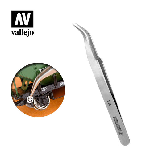 Vallejo Extra Fine Curved Tweezers T12004 - Pastime Sports & Games